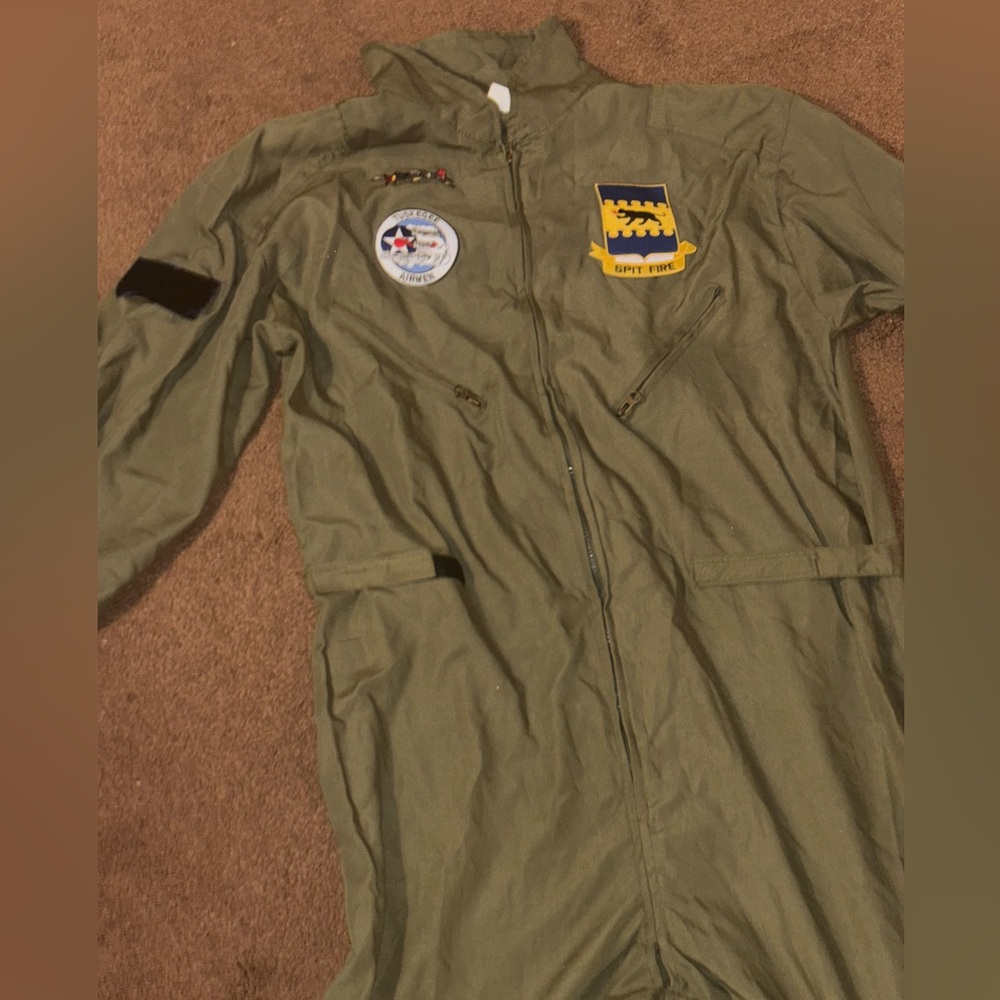 Olive Green Flight Suit with Patches